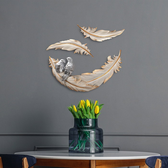 Aberto Design Love Birds - 2 Decoración de Pared Crema Aberto Design Love Birds - 2 Decoración de Pared Crema